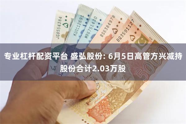 专业杠杆配资平台 盛弘股份: 6月5日高管方兴减持股份合计2.03万股